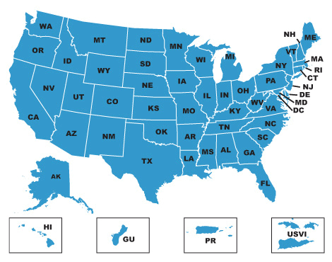 US State / Territory Benefits Map