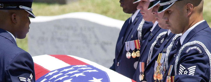 Airmen carrying casket